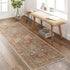 Episkopi Traditional Rust Washable Area Rug