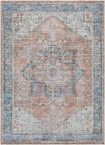 Fyllia Traditional Burnt Orange Washable Area Rug