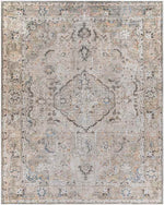 Goose Lake Traditional Taupe Washable Area Rug