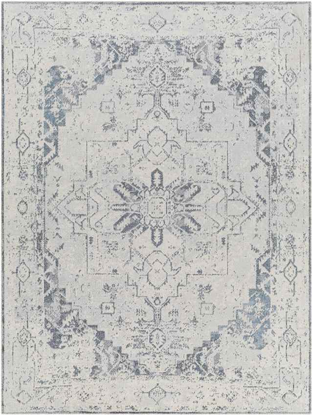 Dry Ridge Traditional Ivory Washable Area Rug