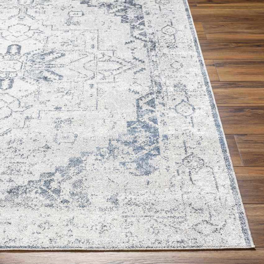 Dry Ridge Traditional Ivory Washable Area Rug