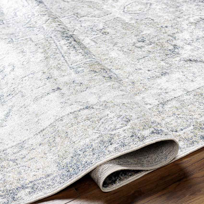 Dry Ridge Traditional Taupe Washable Area Rug