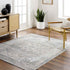 Dry Ridge Traditional Taupe Washable Area Rug