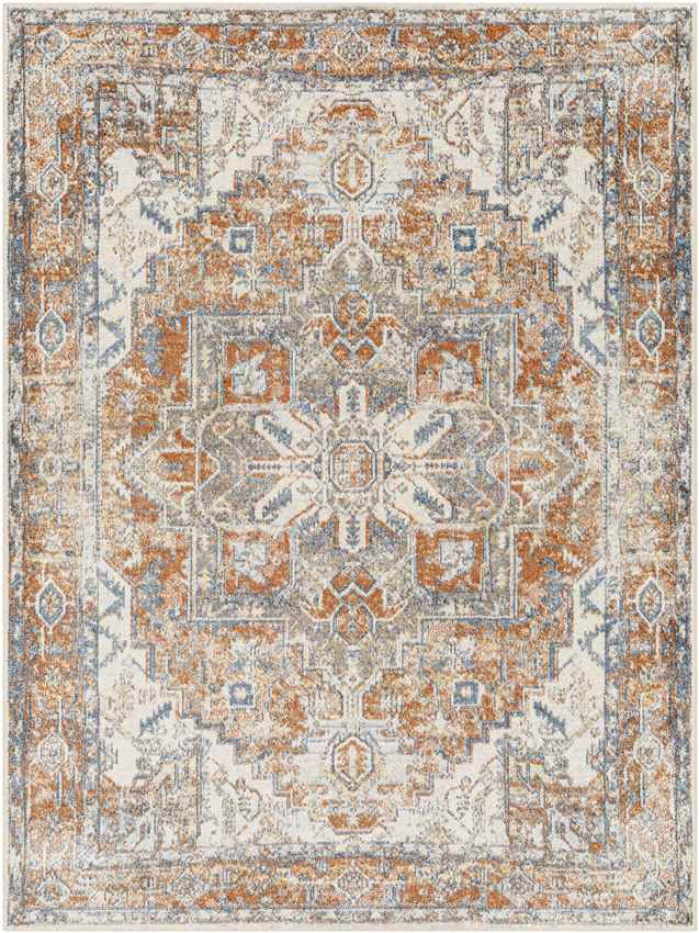 Dry Ridge Traditional Rust Washable Area Rug