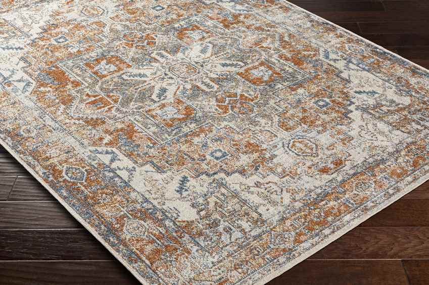 Dry Ridge Traditional Rust Washable Area Rug