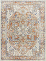 Dry Ridge Traditional Rust Washable Area Rug