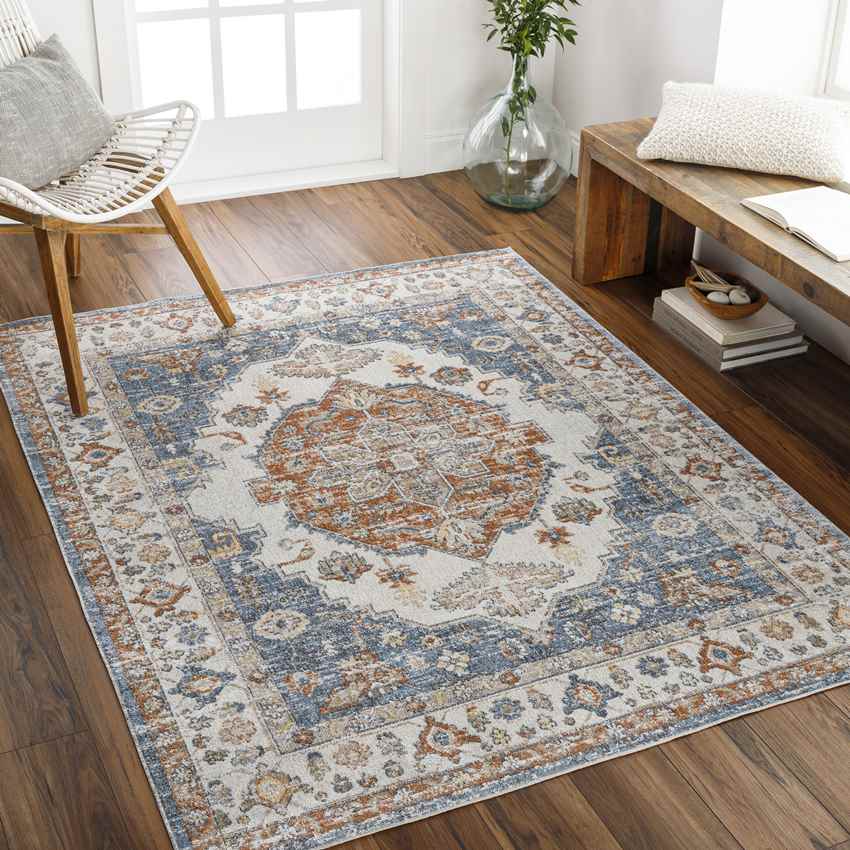 Edgerton Traditional Burnt Orange Washable Area Rug