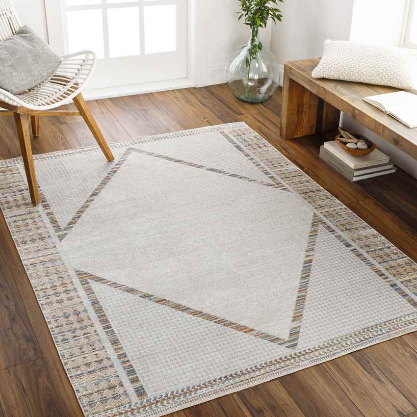 El Dorado Global Beige Washable Area Rug