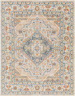 Ellinwood Traditional Oatmeal/Rust Washable Area Rug