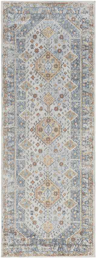 Elmdale Traditional Denim Washable Area Rug