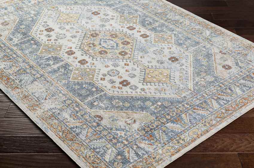 Elmdale Traditional Denim Washable Area Rug