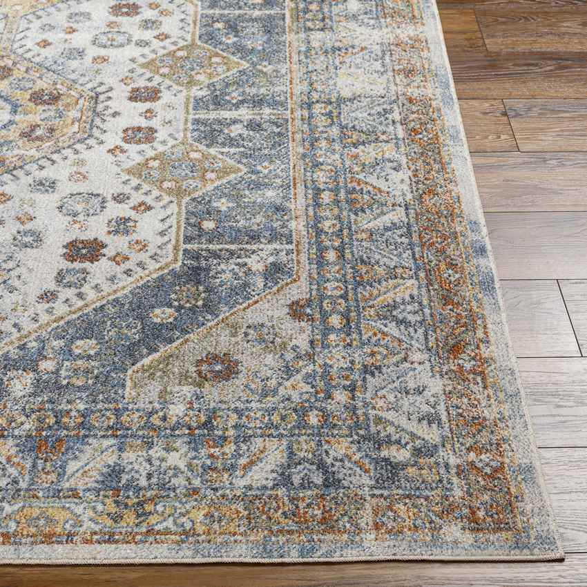 Elmdale Traditional Denim Washable Area Rug