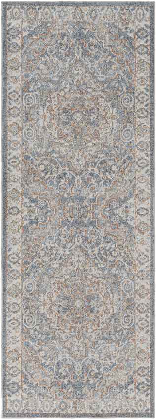 Elsmore Traditional Dark Blue Washable Area Rug