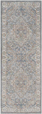 Elsmore Traditional Dark Blue Washable Area Rug