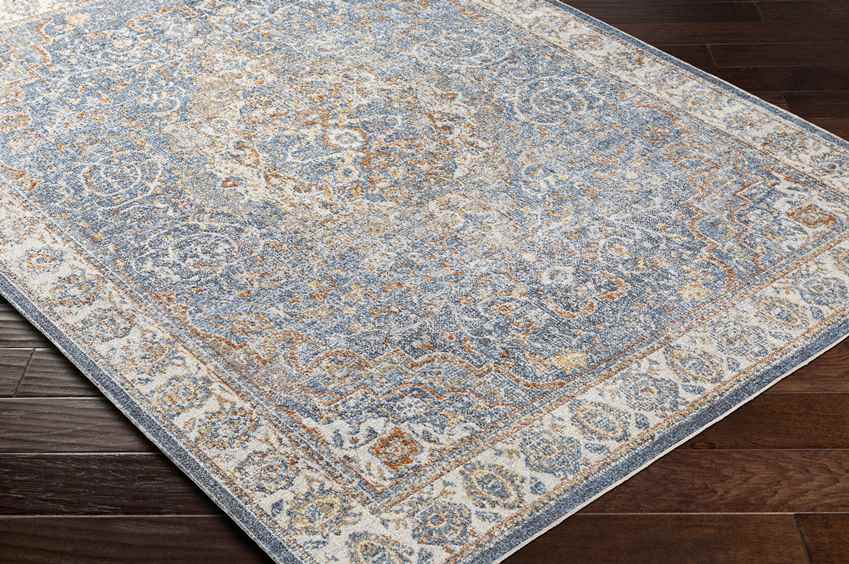 Elsmore Traditional Dark Blue Washable Area Rug