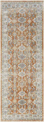 Emporia Traditional Burnt Orange Washable Area Rug