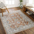 Emporia Traditional Burnt Orange Washable Area Rug