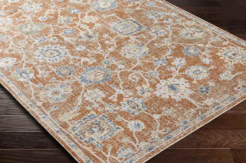 Erlanger Traditional Burnt Orange Washable Area Rug