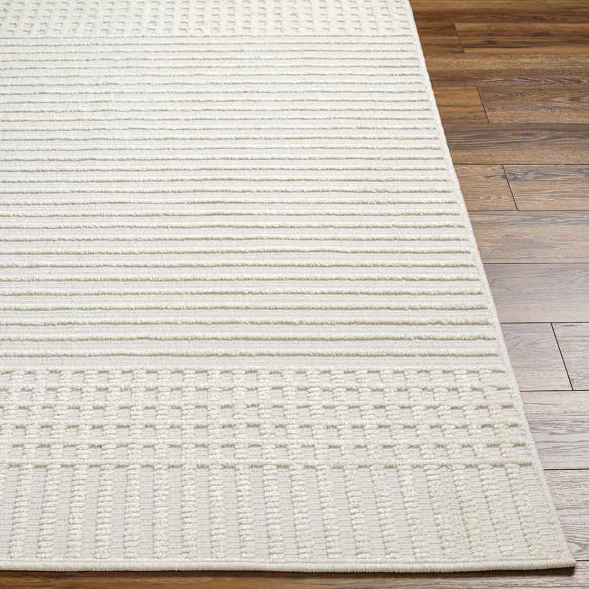 Alfombra lavable Burkesville Modern Ivory