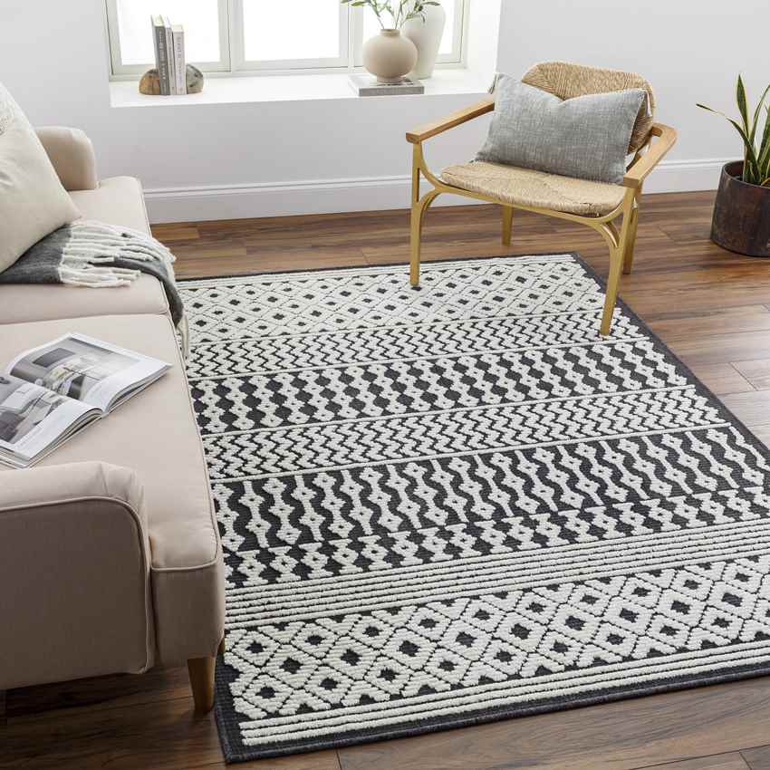 Alfombra lavable negra de Carrsville Cottage