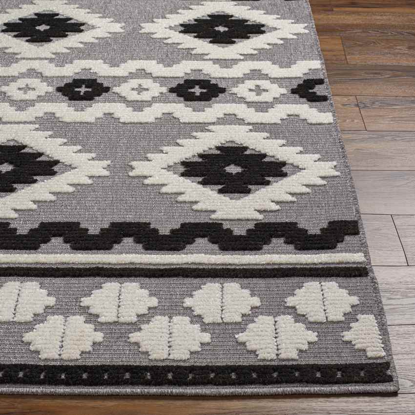 Cincinnati Rustic Black Washable Area Rug