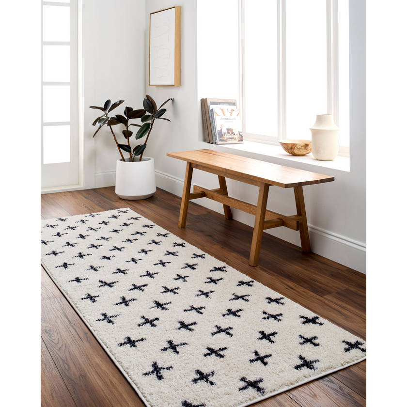 Kawanda Global Cream/Black Washable Area Rug