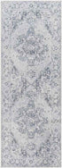 Moya Traditional Navy Blue Washable Area Rug