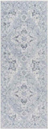 Moya Traditional Denim Blue Washable Area Rug