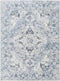 Moya Traditional Denim Blue Washable Area Rug