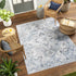 Moya Traditional Denim Blue Washable Area Rug