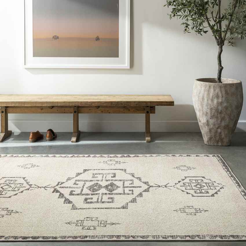 Amye Global Charcoal/Beige Area Rug