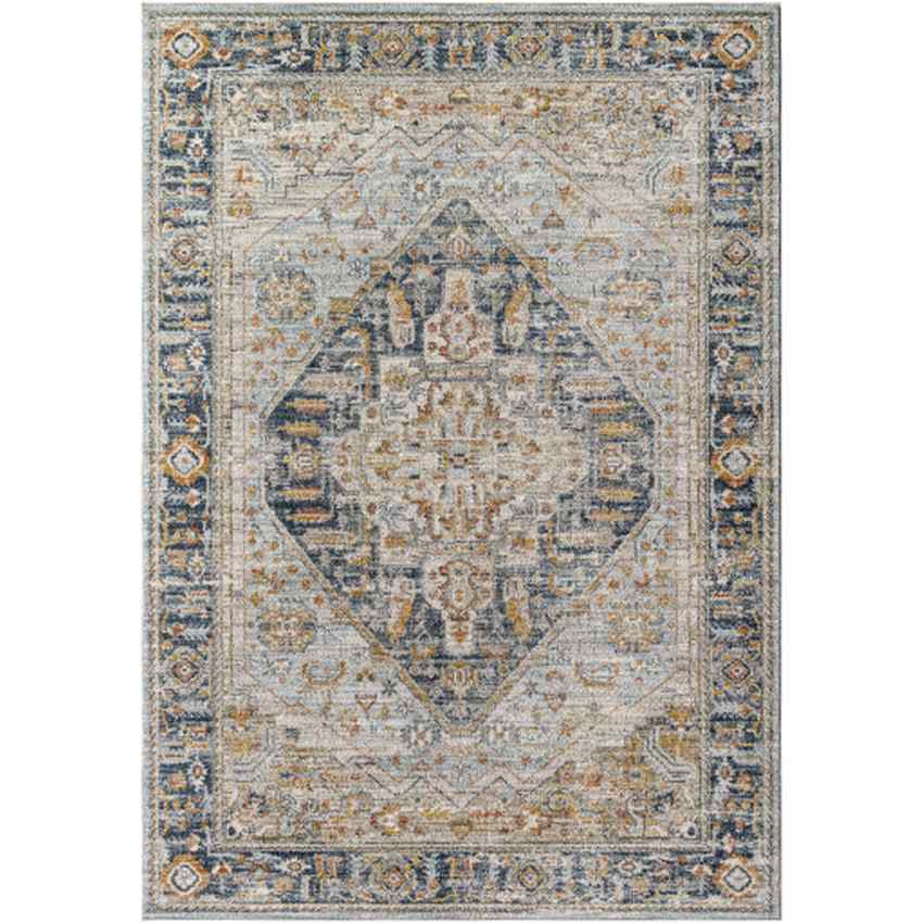 Ginni Traditional Navy/Light Gray Area Rug