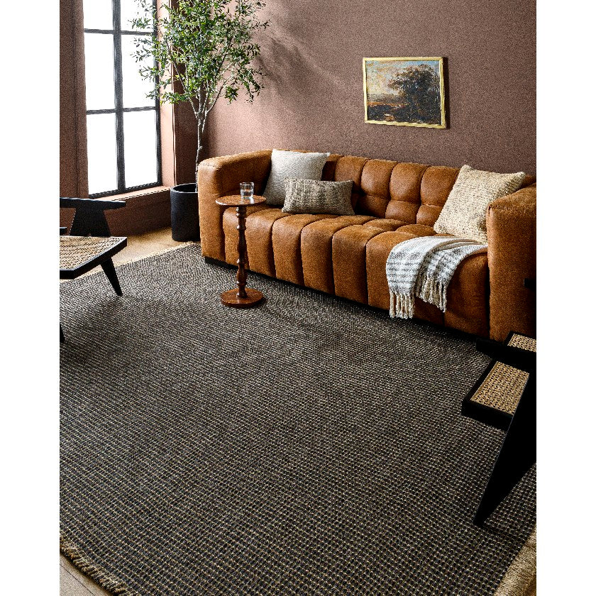 Alfombra Kimi Solid and Border Charcoal - Becki Owens x Livabliss