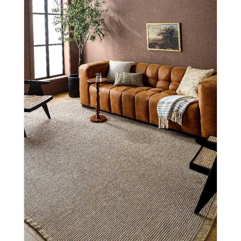 Alfombra Kimi Solid and Border Taupe - Becki Owens x Livabliss