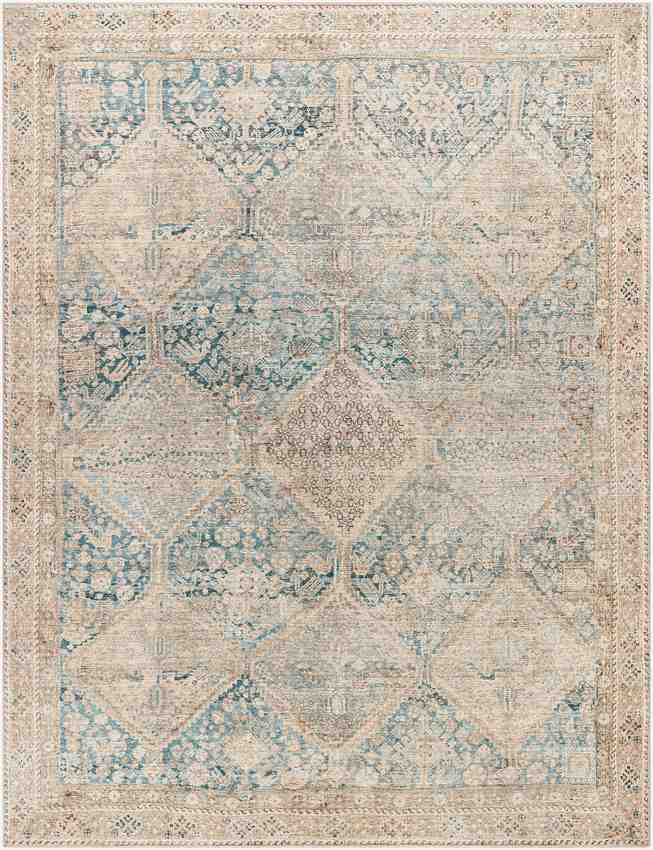 Beulah Traditional Light Beige/Emerald Area Rug