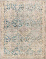 Beulah Traditional Light Beige/Emerald Area Rug