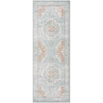 Doria Traditional Light Blue Washable Area Rug