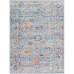 Carli Traditional Denim/Charcoal Washable Area Rug