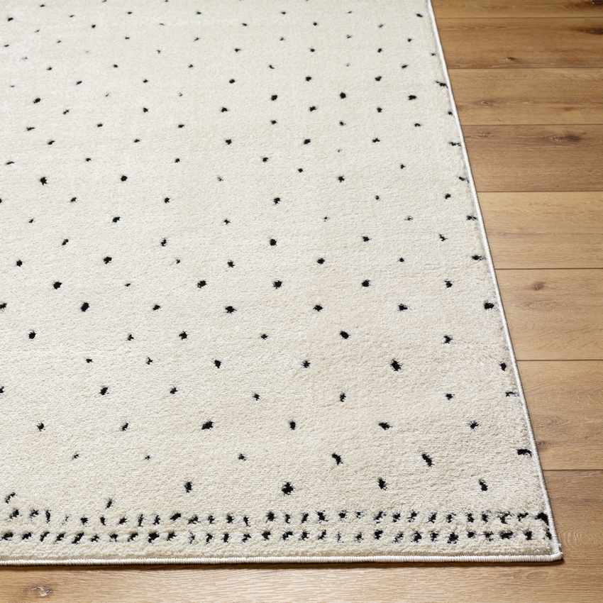 Monisha Modern Ivory/Black Area Rug