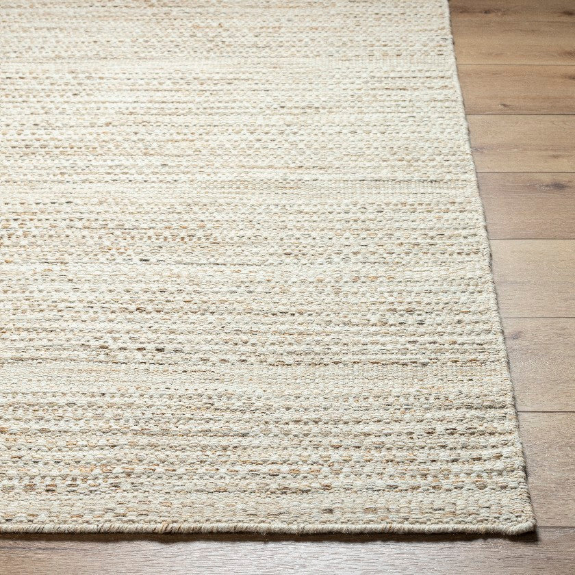 Christofer Solid and Border Light Beige Area Rug