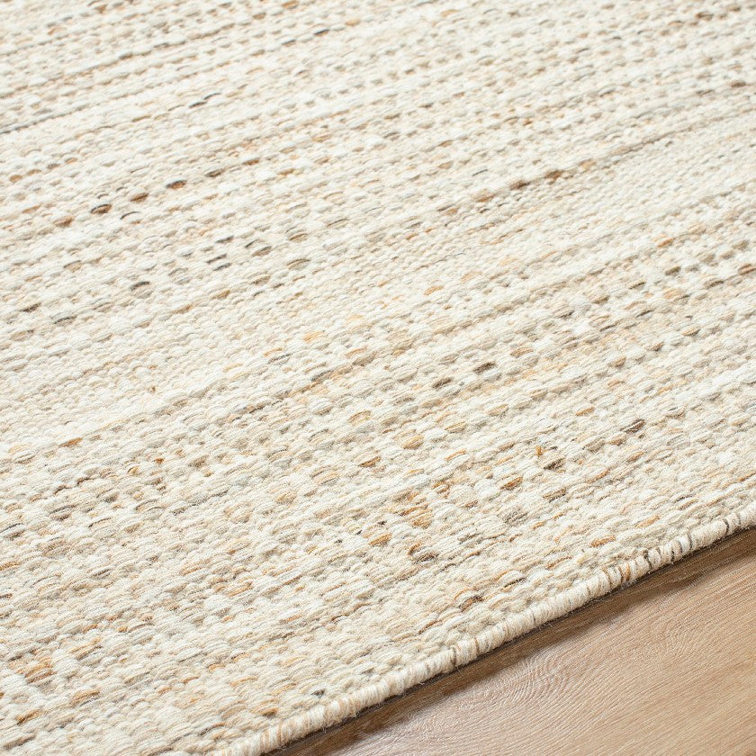 Christofer Solid and Border Light Beige Area Rug