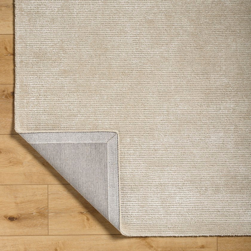 Jett Solid and Border Light Brown Area Rug