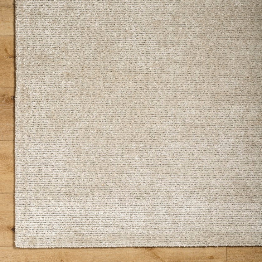 Jett Solid and Border Light Brown Area Rug