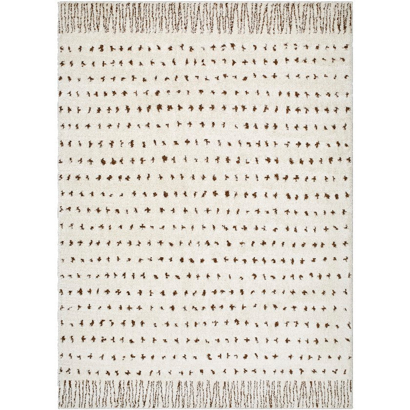 Haily Modern Ivory/Brown Area Rug