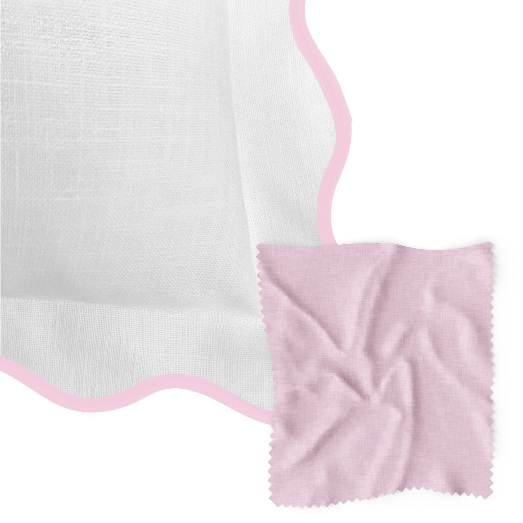 Scalloped Euro Sham, Pink/White by Laura Park