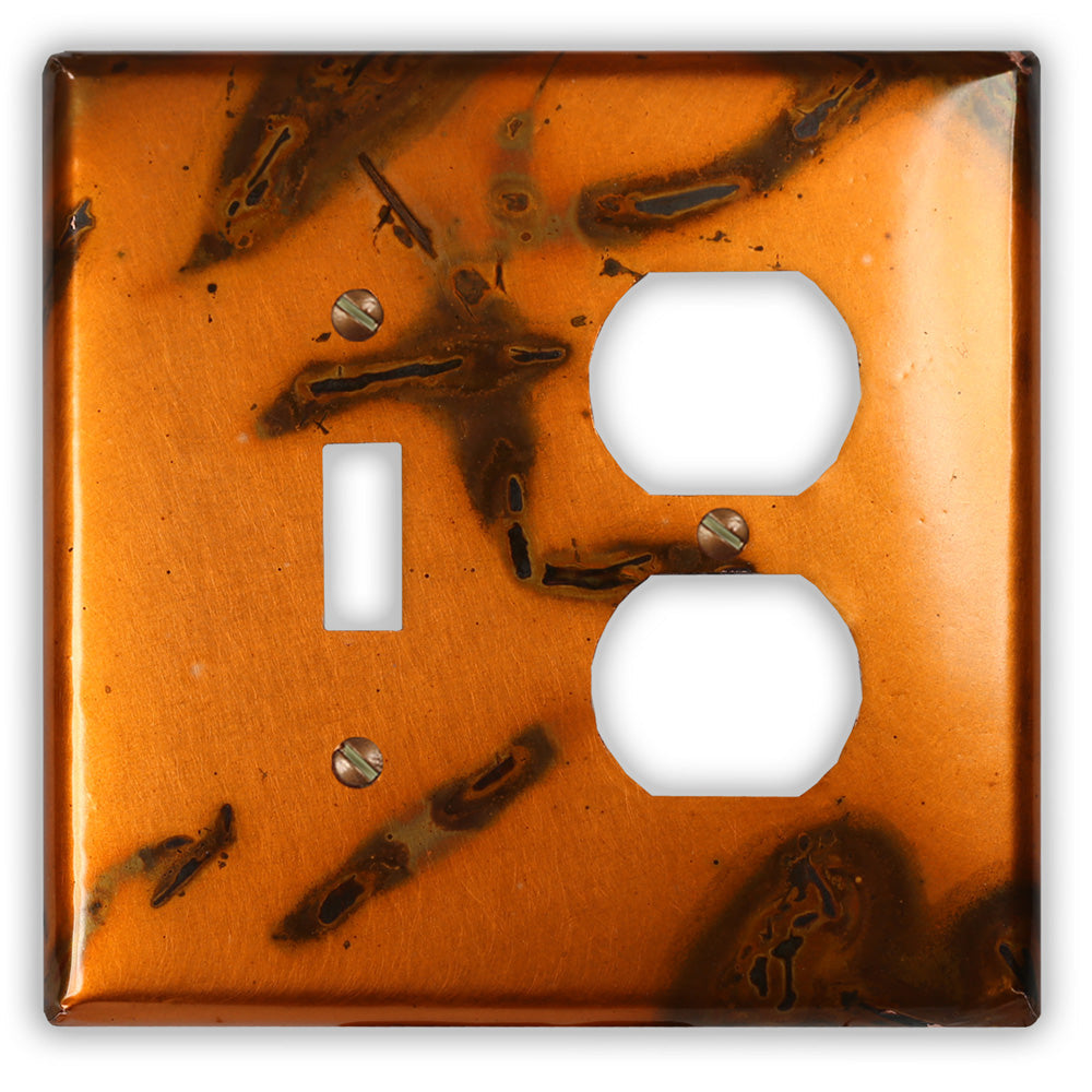 Bamboo Copper - 1 Toggle / 1 Duplex Wallplate