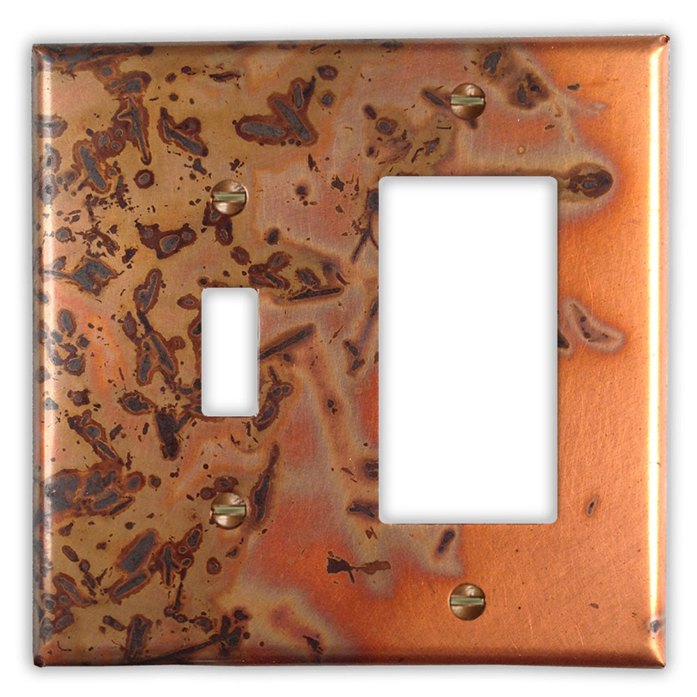 Bamboo Copper - 1 Toggle / 1 Rocker Wallplate