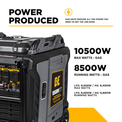 BE Power Equipment 10,500 Watt Digital Inverter Generator BE10500IT