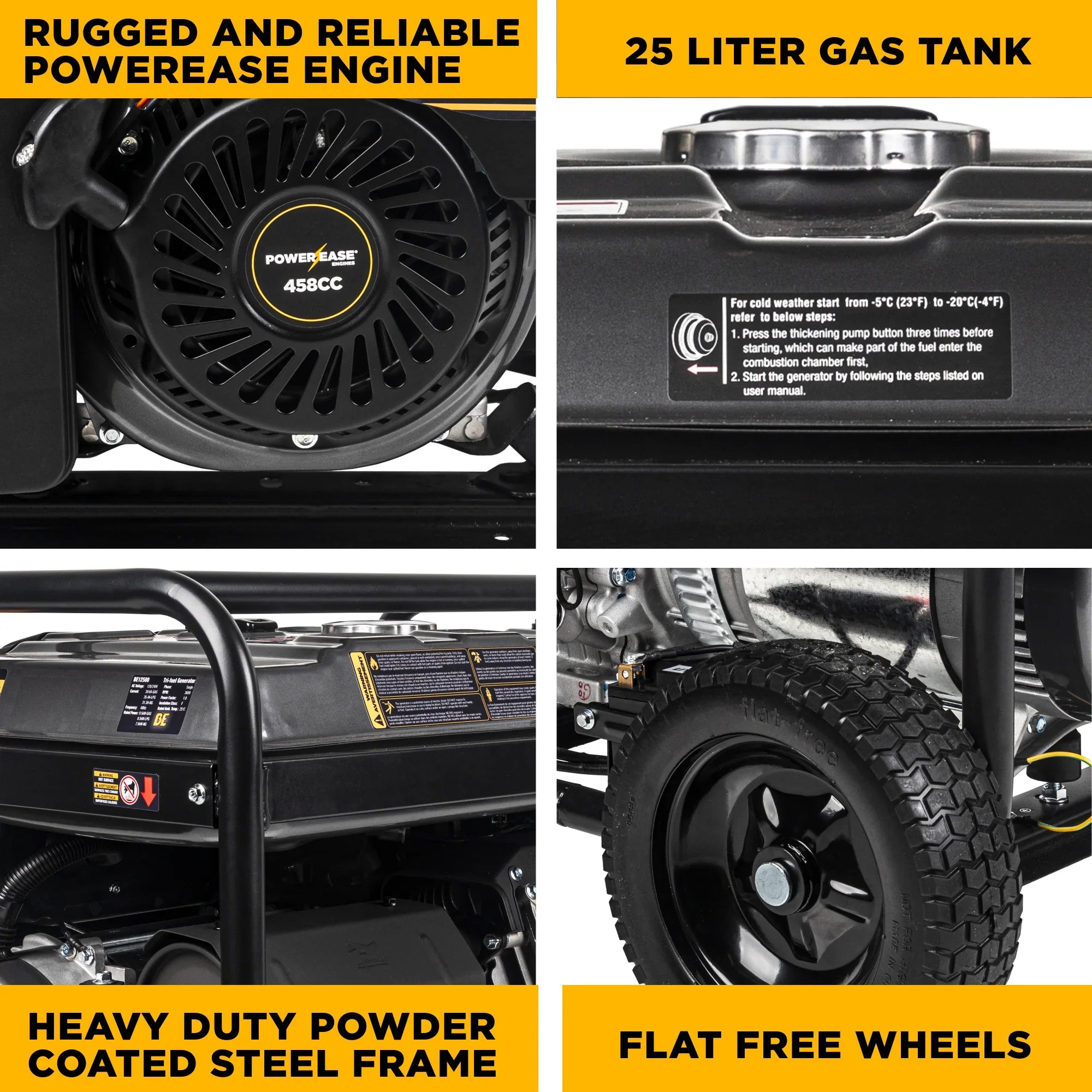 12,500 Watt BE Electric Start Tri-Fuel Generator