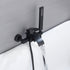 Matte Black Waterfall Wall-mount Bath Tub Filler Faucet with Handheld Shower